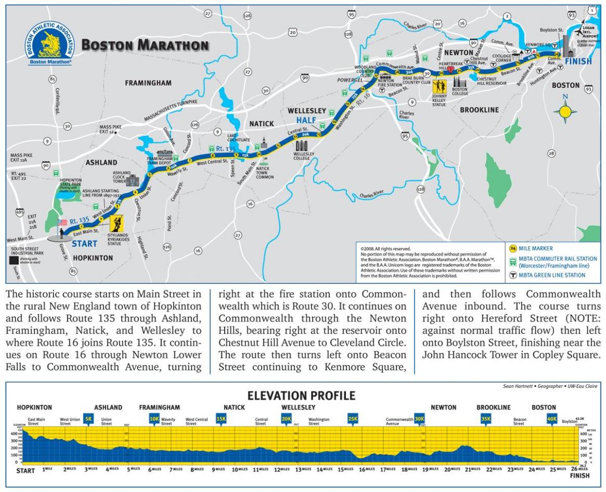 מרתון בוסטון העלאת המפה