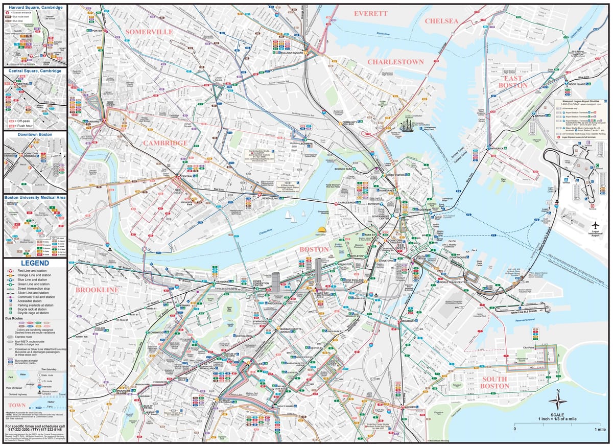 MBTA אוטובוס מפה