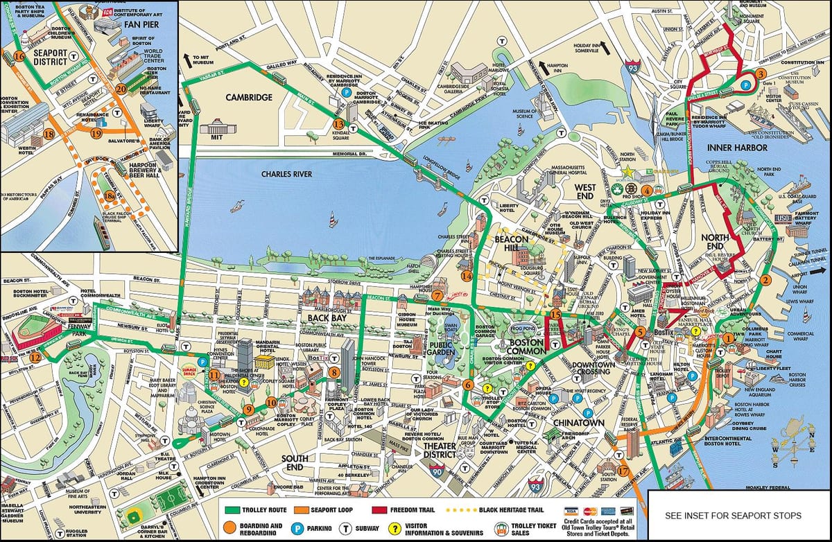 בוסטון trolley tours מפה
