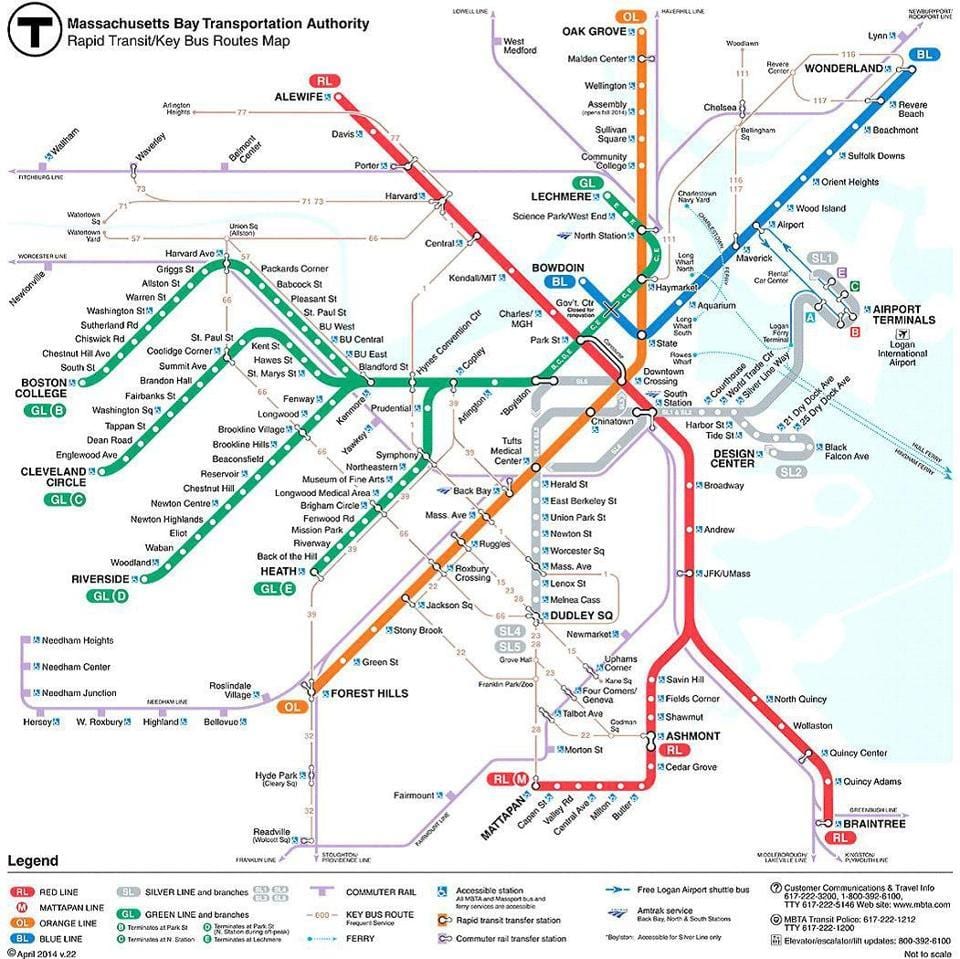 מפה של MBTA