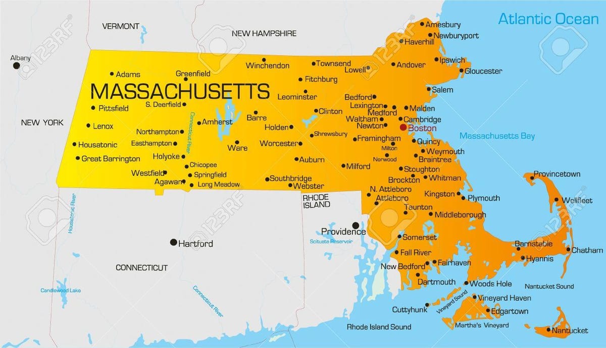 Massachuset מפה