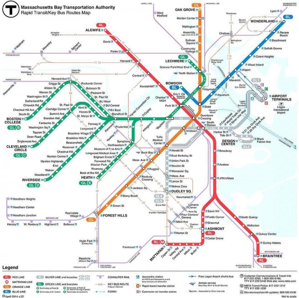 MBTA בוסטון מפה