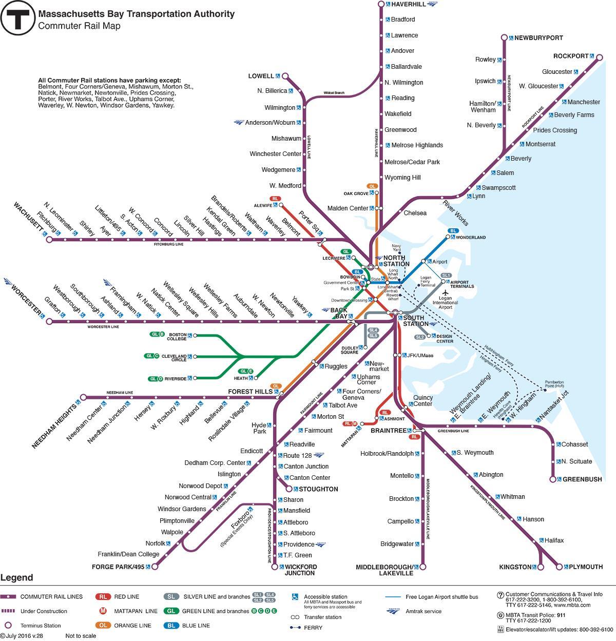תחבורה רכבת המפה בוסטון