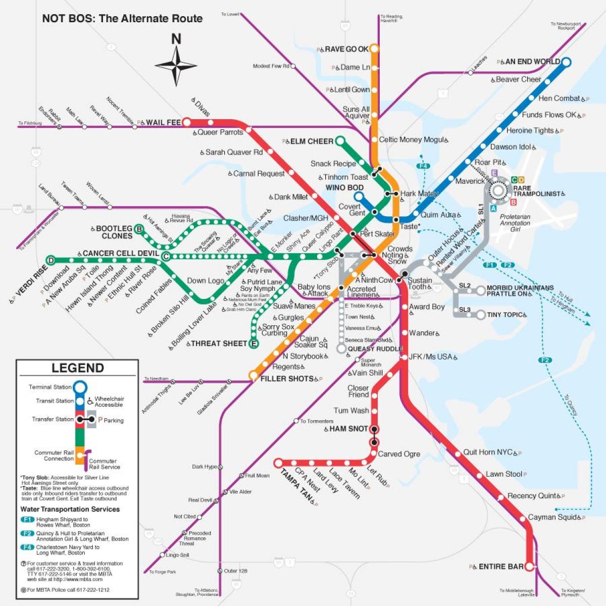 מפה של t המפה בוסטון