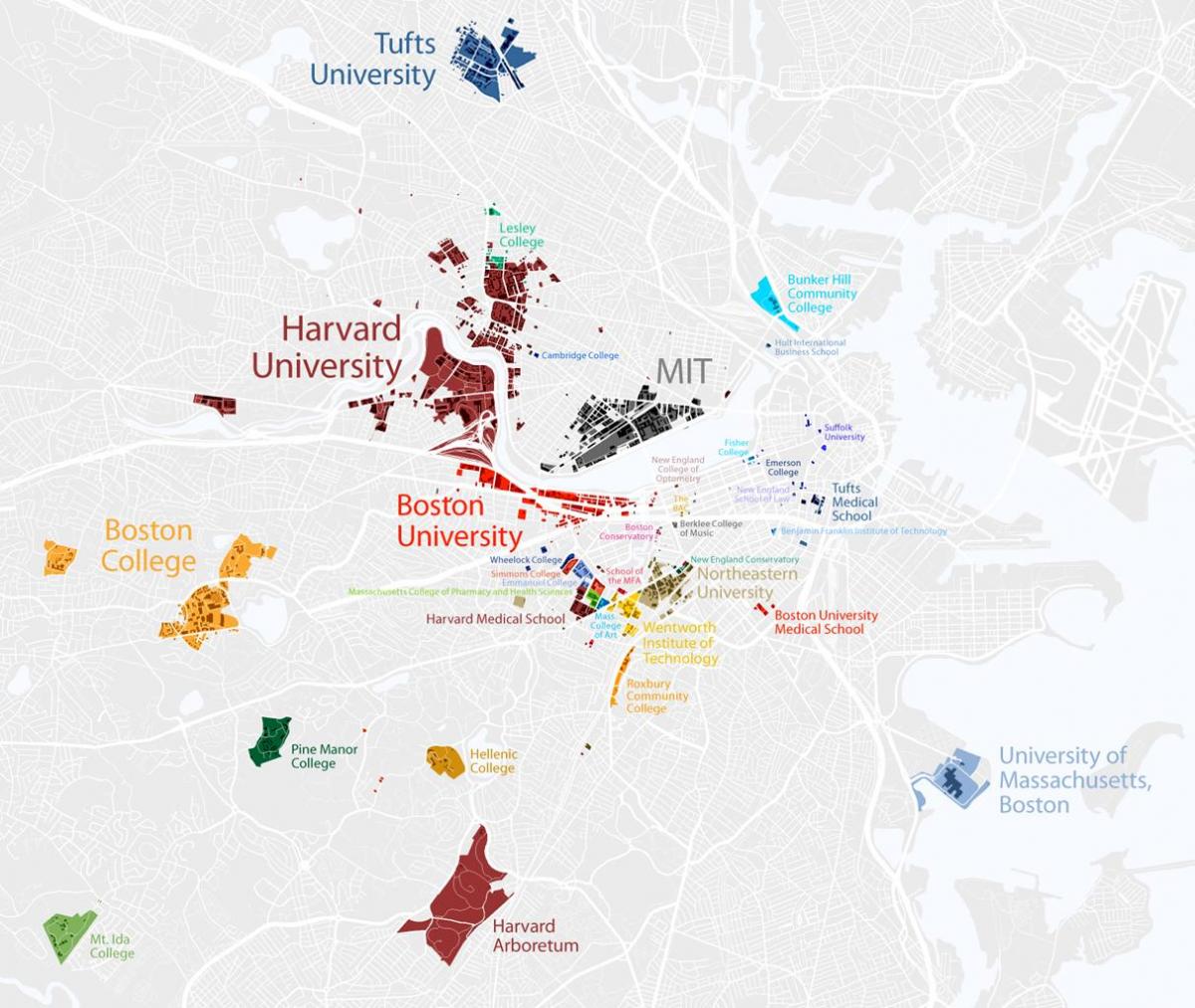 מפה של אוניברסיטת בוסטון