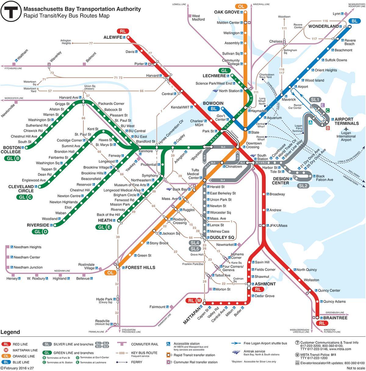 MBTA מפת הקו האדום