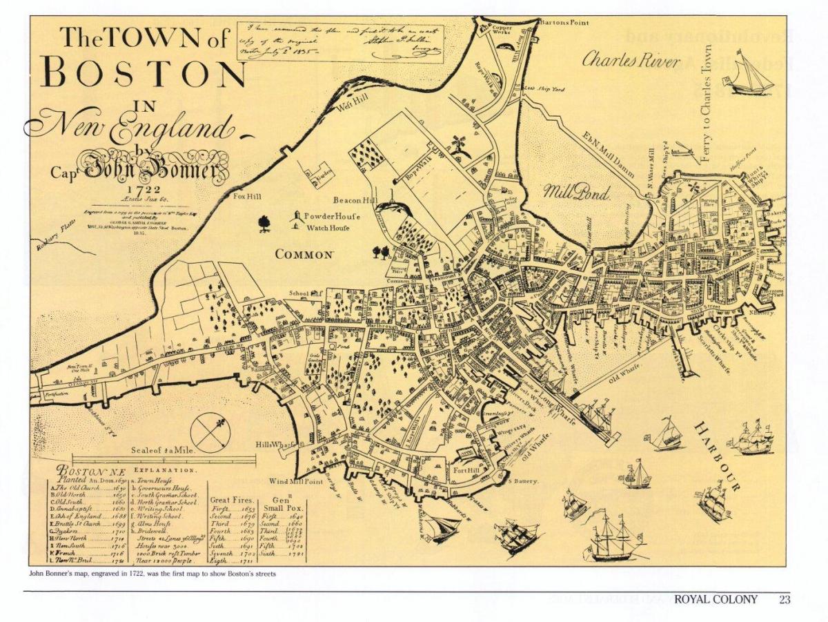 המפה הישנה של בוסטון