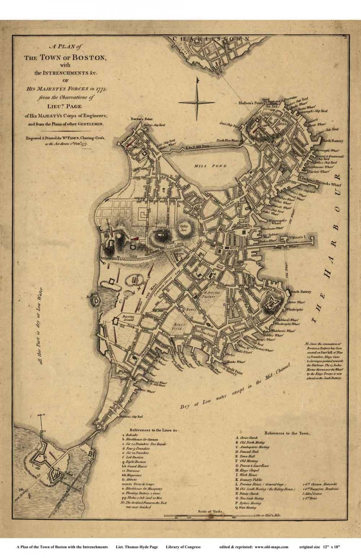 המפה ההיסטורי של בוסטון.