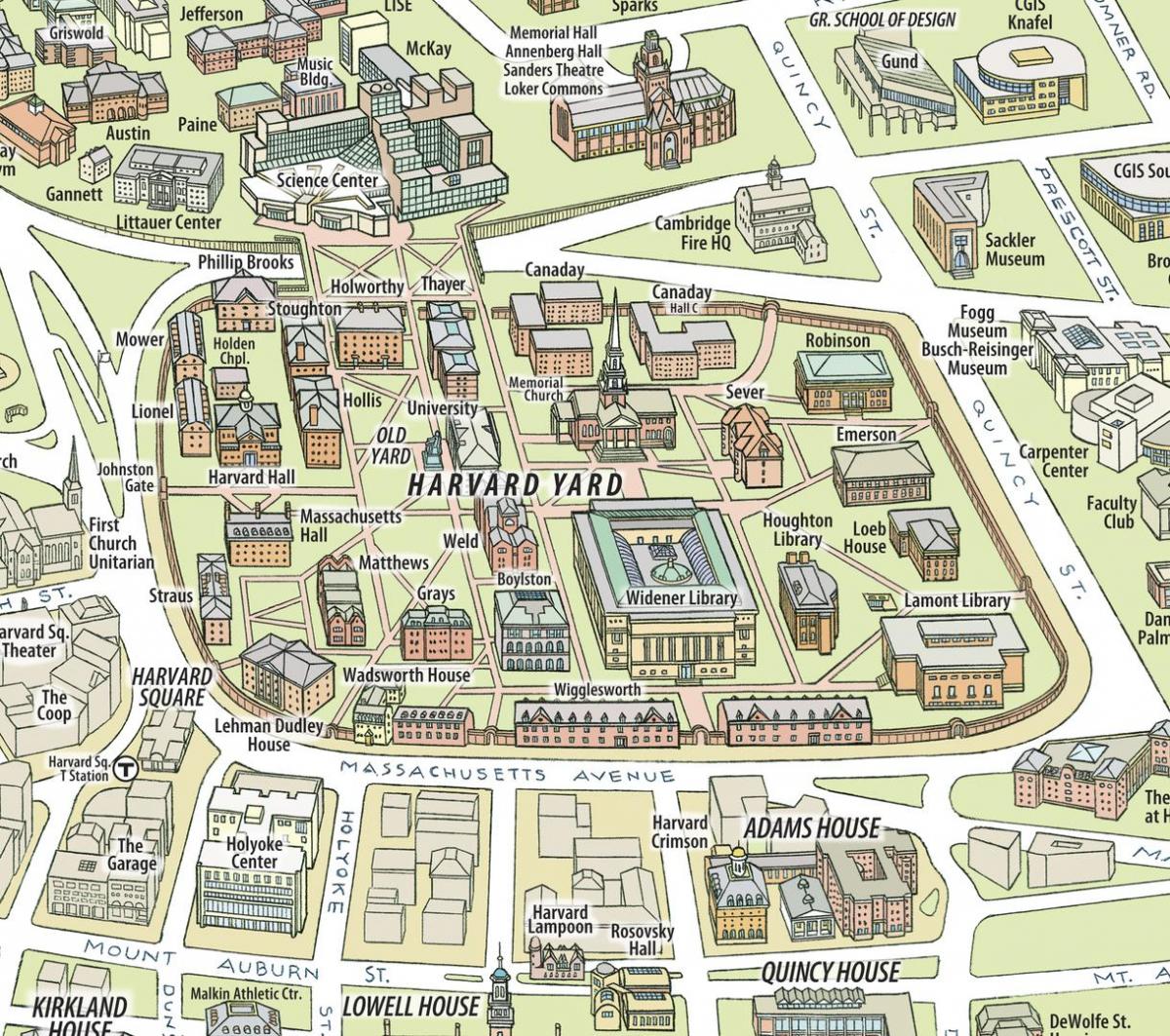 המפה של אוניברסיטת הרווארד.
