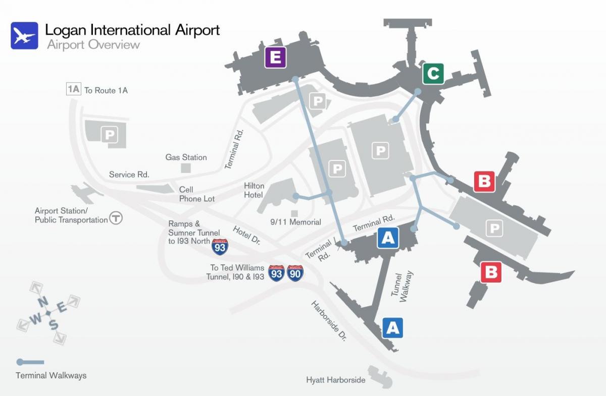 מפה של לוגן התעופה טרמינל b