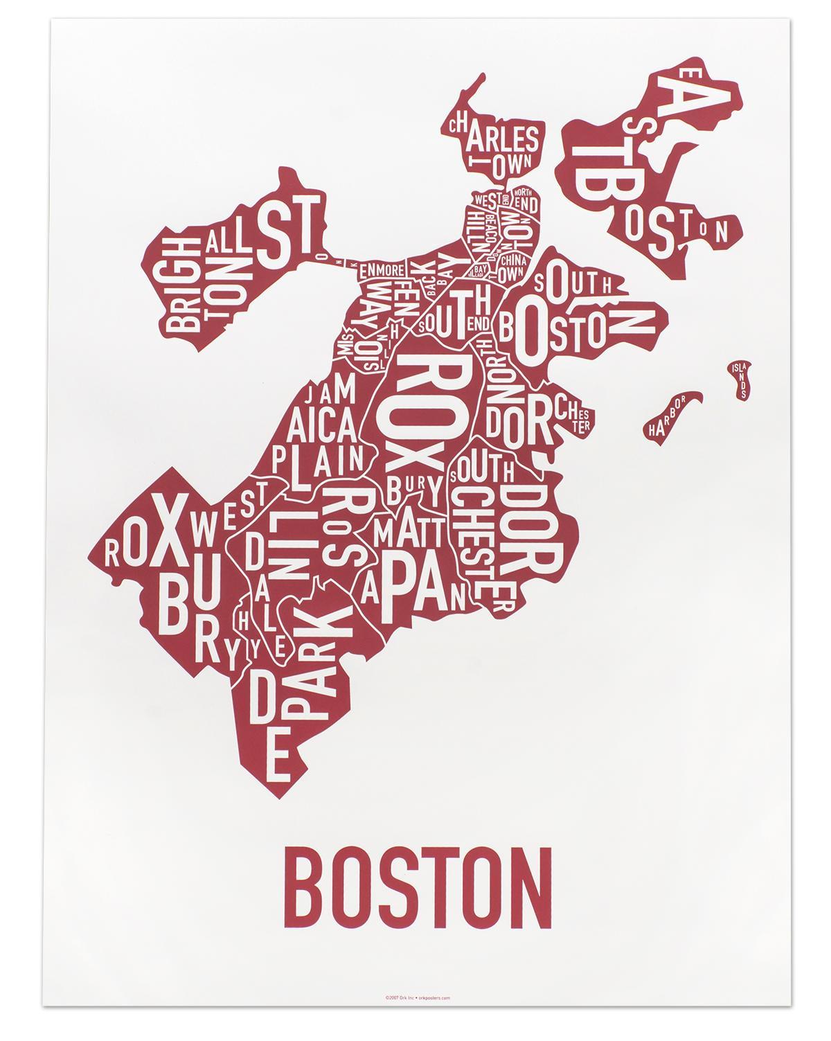 העיר של בוסטון מפה