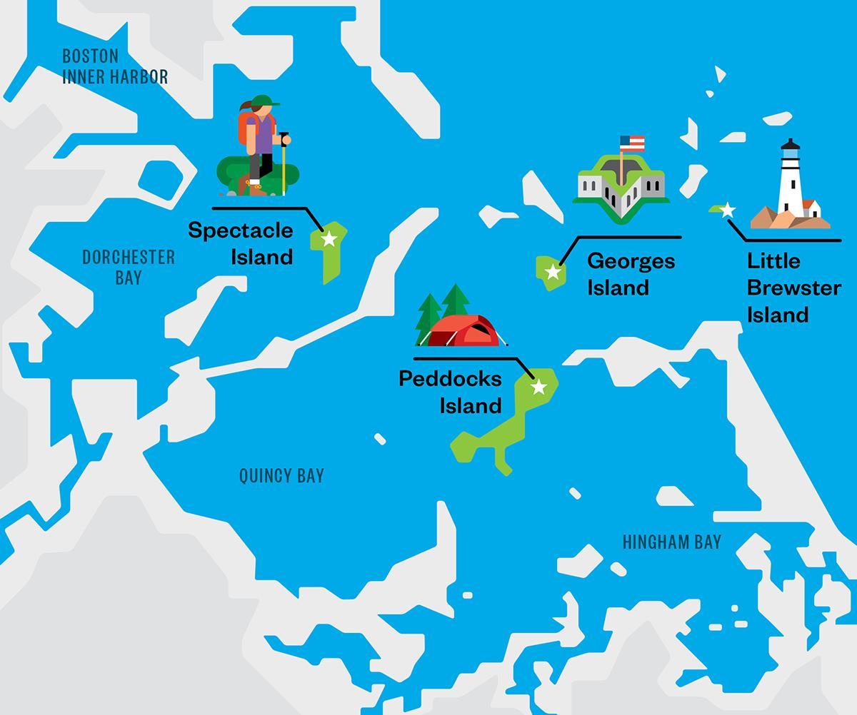 מפה של נמל בוסטון האיים