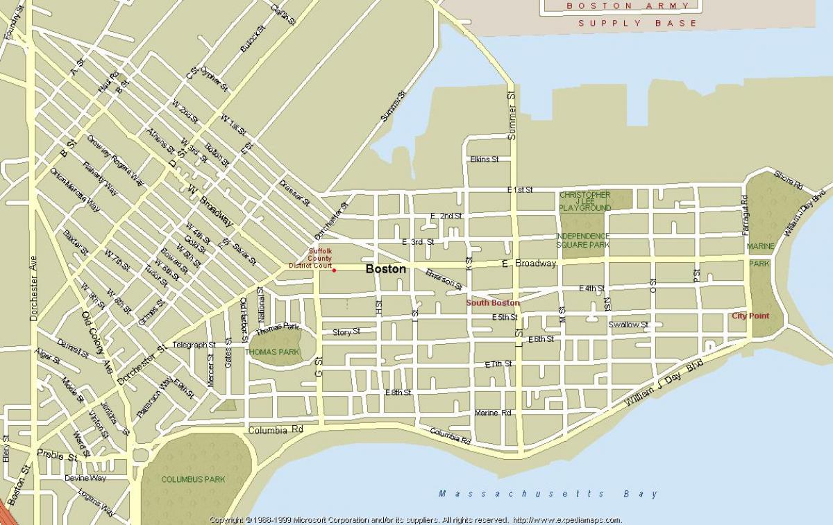 מפת רחובות של בוסטון