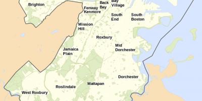 מפה של בוסטון וסביבתה