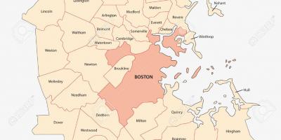מפת איזור בוסטון.